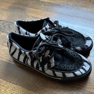 T.U.K Zebra Print Platform Creepers ShoesM6/L8
